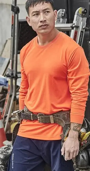 SYZMIK Men's Hi Vis Long Sleeve Tee ZH390 Metro Workwear.